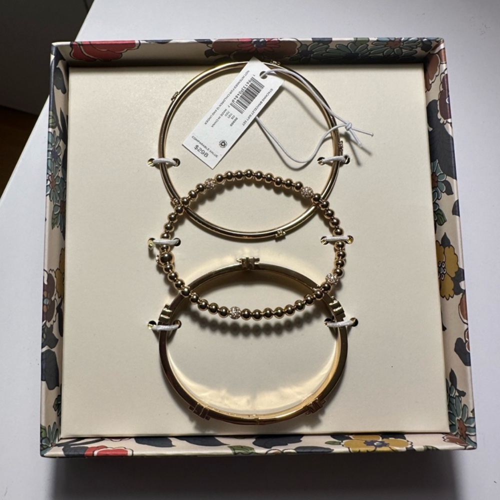 NWT! Tory Burch Gold Bangle Bracelet Set